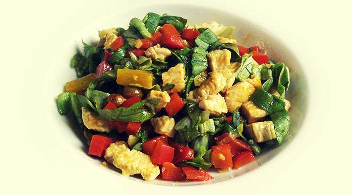 Low-Carb Puten-Curry Gemüse-Salat-Pfanne