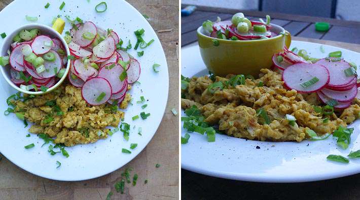 Rührei mit leckerem Radieschen-Salat