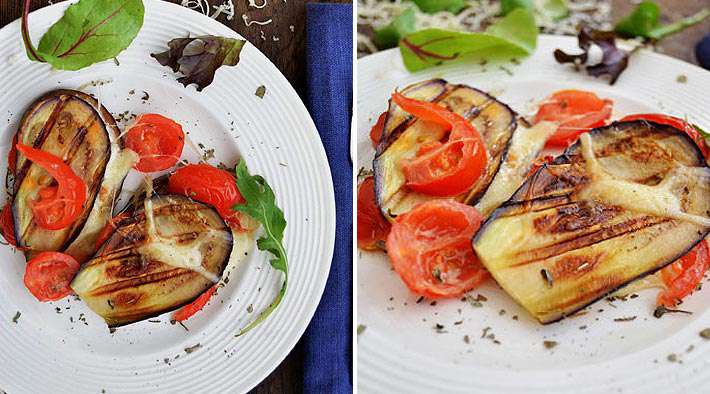 Überbackene Aubergine