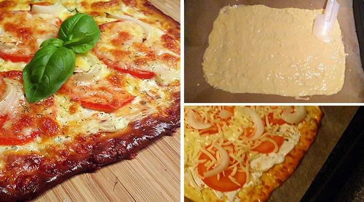 Leckerer Low-Carb Flammkuchen (Tomaten & Zwiebeln)