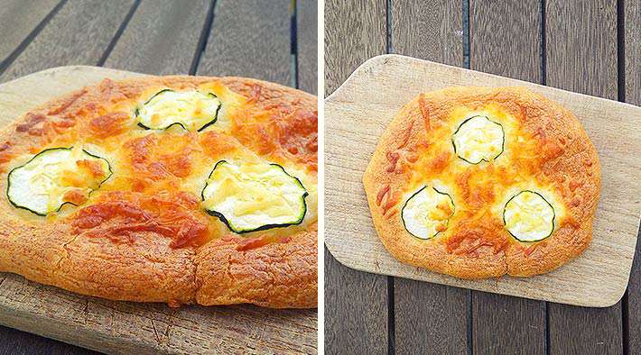 Überbackenes Low-Carb-Fladenbrot (Zucchini-Käse)