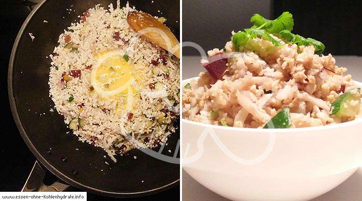 Gebratener Low-Carb Blumenkohl-Reis mit Gemüse