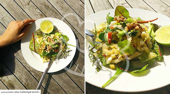 Leckerer Apfel-Fenchel-Salat mit gerösteten Walnüssen