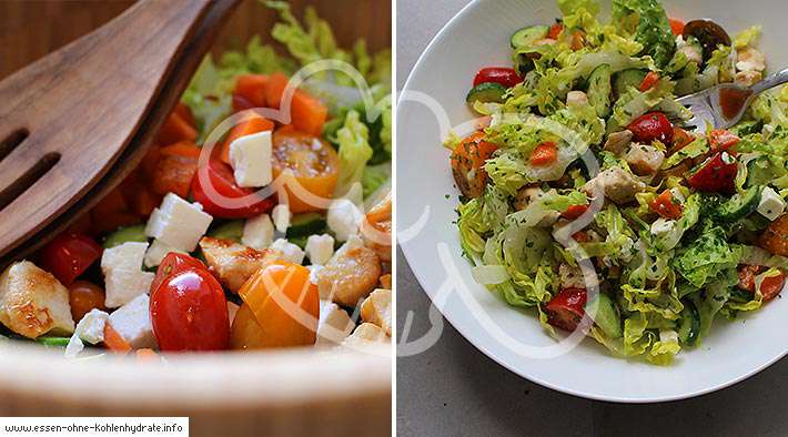 Leckerer gemischter Salat mit Hähnchenbrust