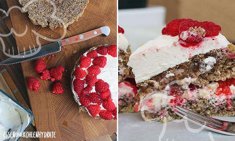Low-Carb Himbeer-Mandelkuchen - Essen ohne Kohlenhydrate