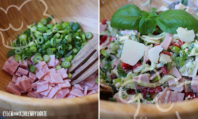 Fitness-Salat mit Schinken - Essen ohne Kohlenhydrate
