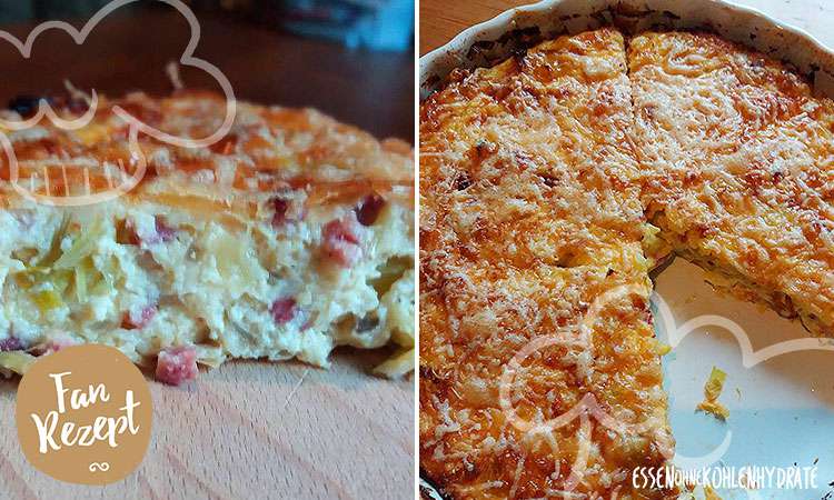 Low-Carb Lauch-Zwiebel-Speck-Quiche - Essen ohne Kohlenhydrate