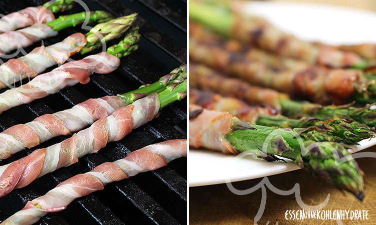 Grüner Spargel im Speckmantel - Essen ohne Kohlenhydrate