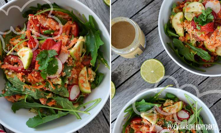 Bunte Salatbowle mit Tahini-Dressing