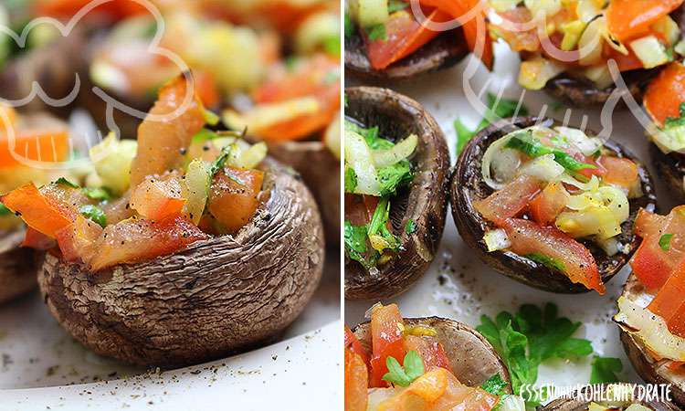 Gefüllte Champignons vom Grill - Essen ohne Kohlenhydrate