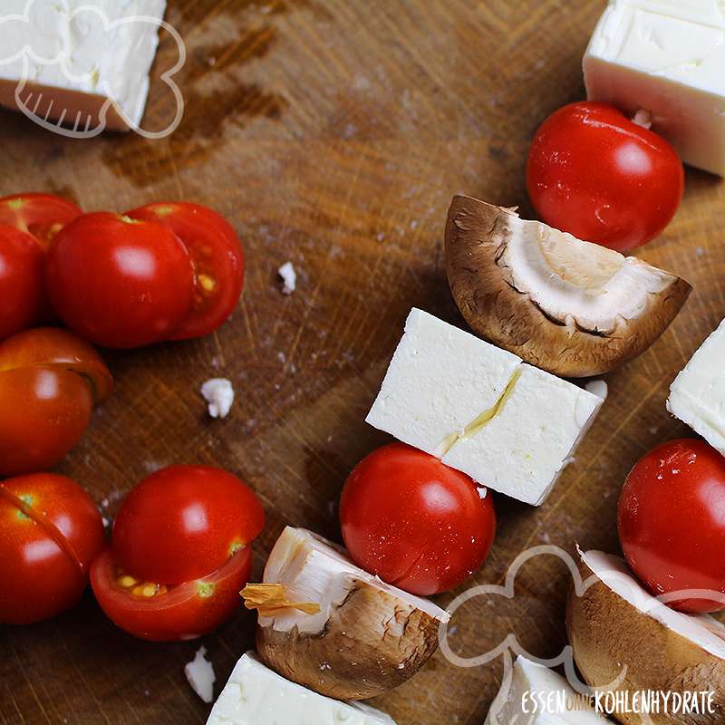 Champignons Grillen Feta