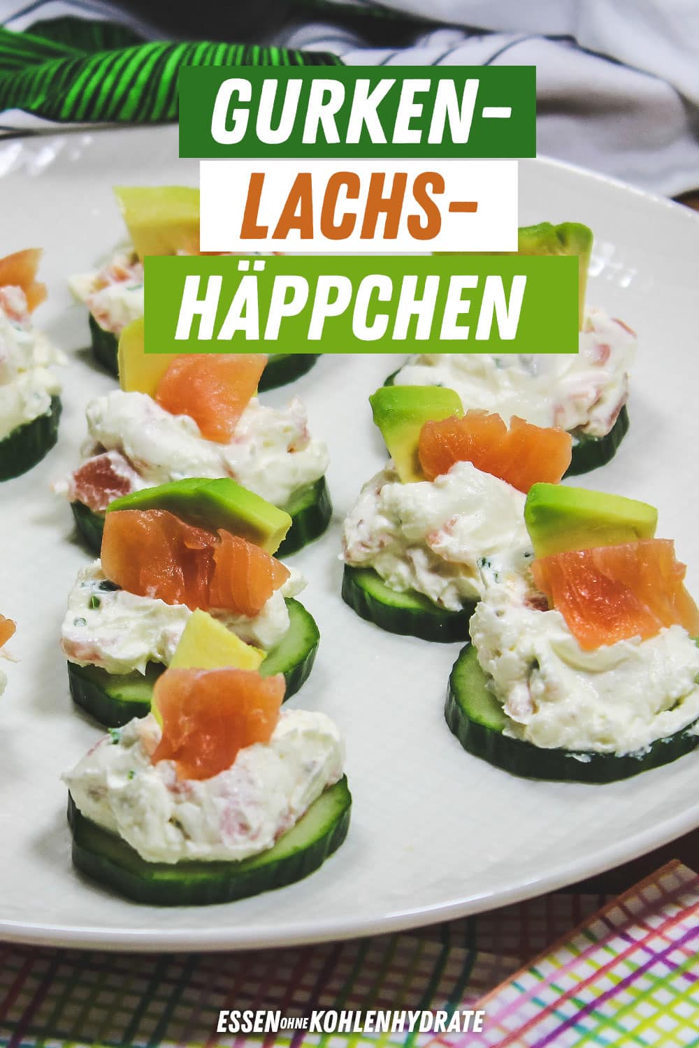 Gurken-Lachs-Häppchen - Essen ohne Kohlenhydrate