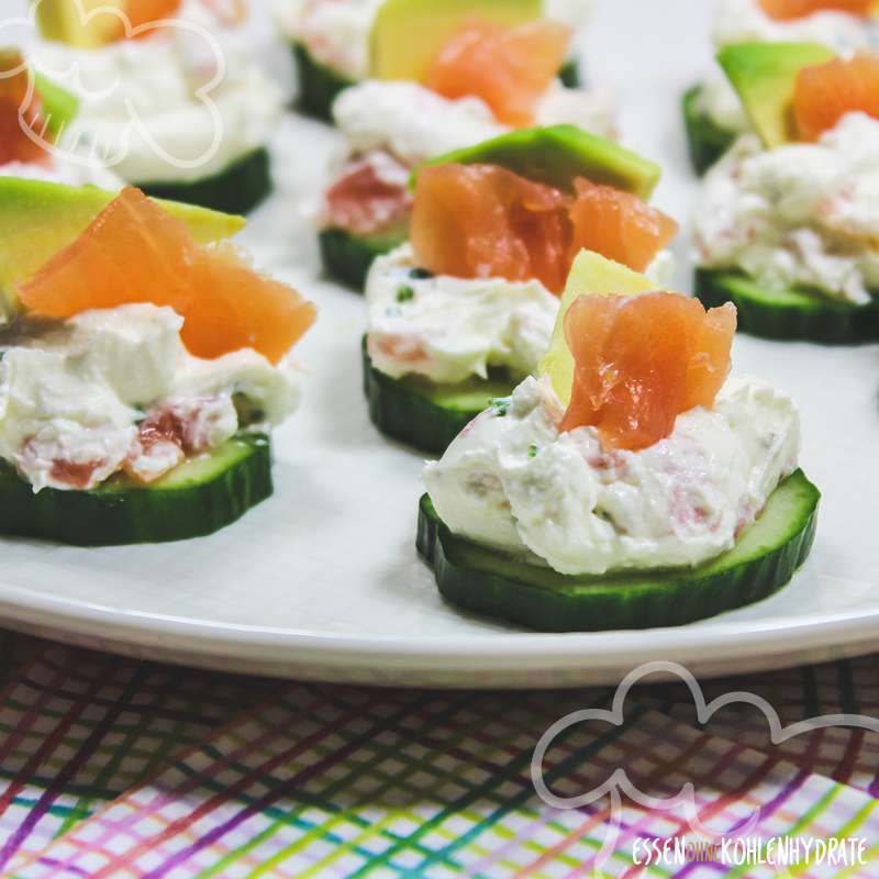 Gurken-Lachs-Häppchen - Essen ohne Kohlenhydrate