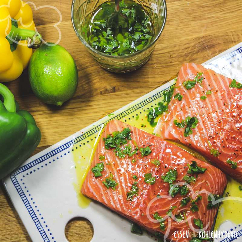 Lachs mit Paprikagemüse vom Blech