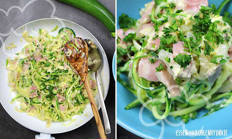 Zucchininudeln Carbonara / Zoodles Carbonara