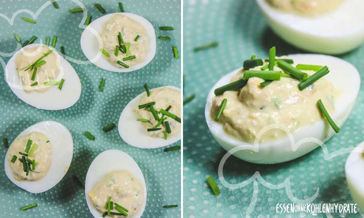 Gefüllte Eier mit Ricotta und Zitrone