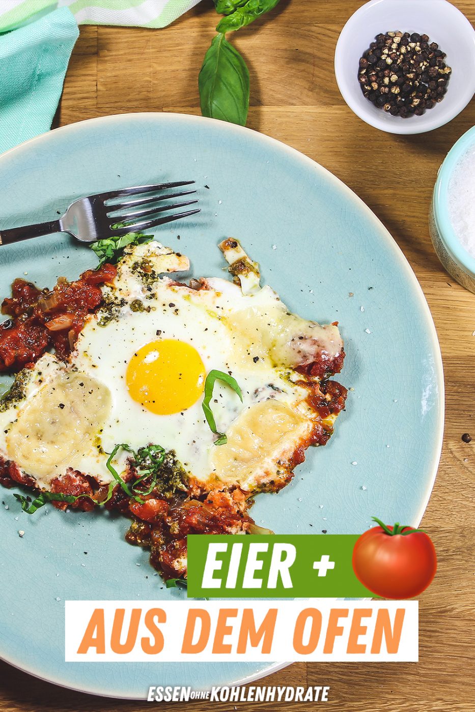 Eier und Tomaten aus dem Ofen - Essen ohne Kohlenhydrate