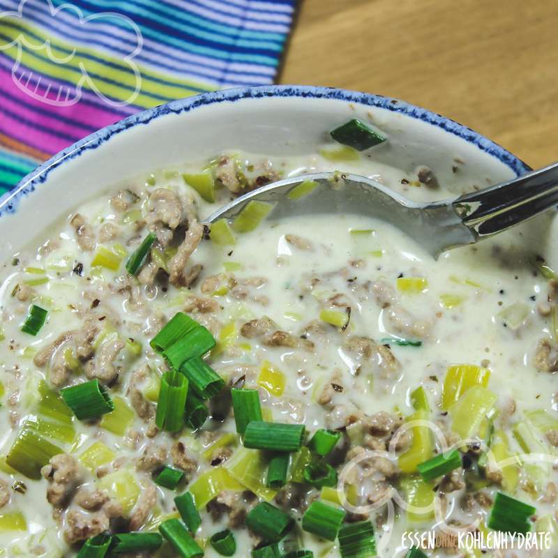 Lauchsuppe mit Hack