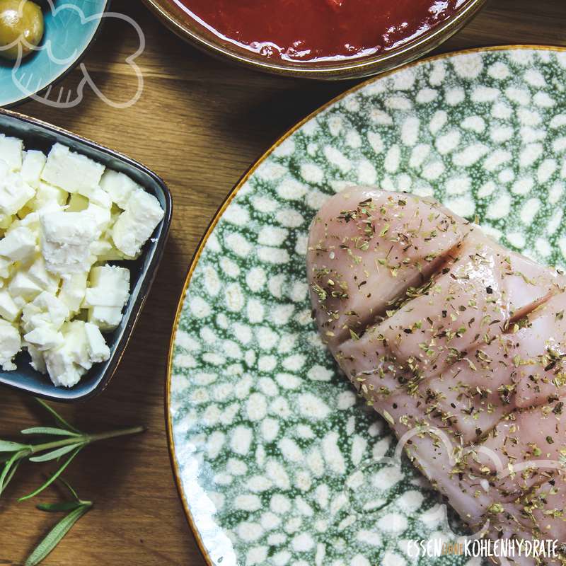 Feta-Hähnchen mit Oliven