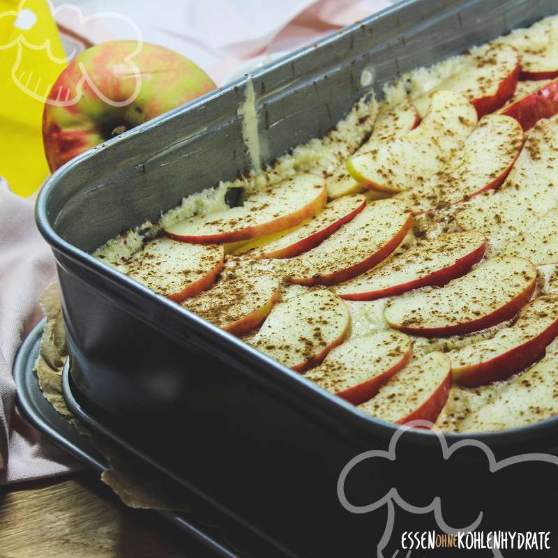 Zimt-Apfelkuchen mit Streuseln - Essen ohne Kohlenhydrate