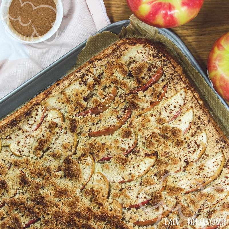 Zimt-Apfelkuchen mit Streuseln - Essen ohne Kohlenhydrate