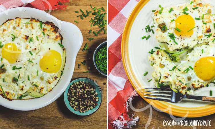 Gebackene Eier mit Avocado