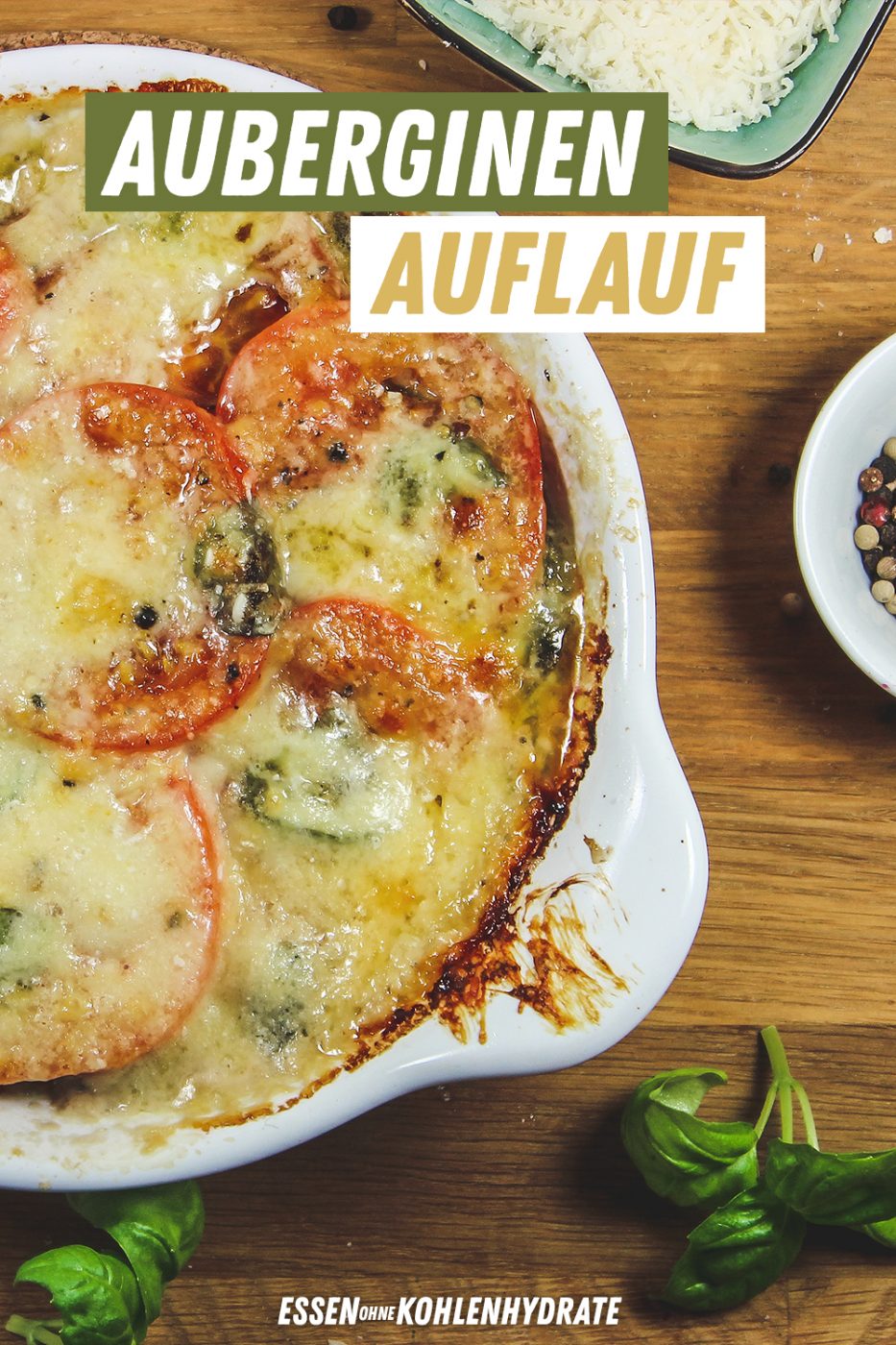 Auberginen-Auflauf mit Mozzarella - Essen ohne Kohlenhydrate