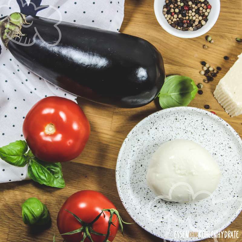 Auberginen-Auflauf mit Mozzarella - Essen ohne Kohlenhydrate