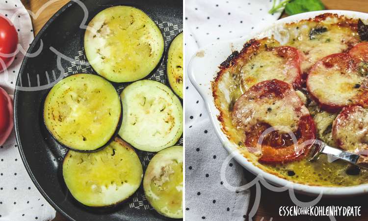 Auberginen-Auflauf mit Mozzarella - Essen ohne Kohlenhydrate