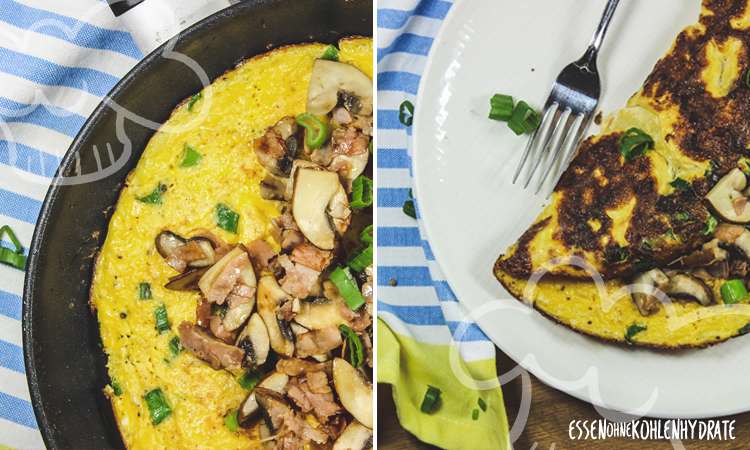 Omelette mit Champignons - Essen ohne Kohlenhydrate