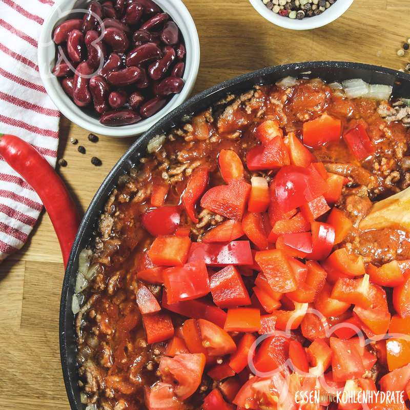 Chili con Carne mit Paprika - Essen ohne Kohlenhydrate