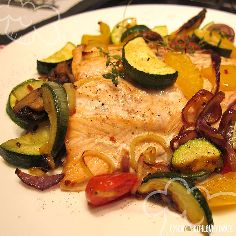 Lachs mit Ofengemüse