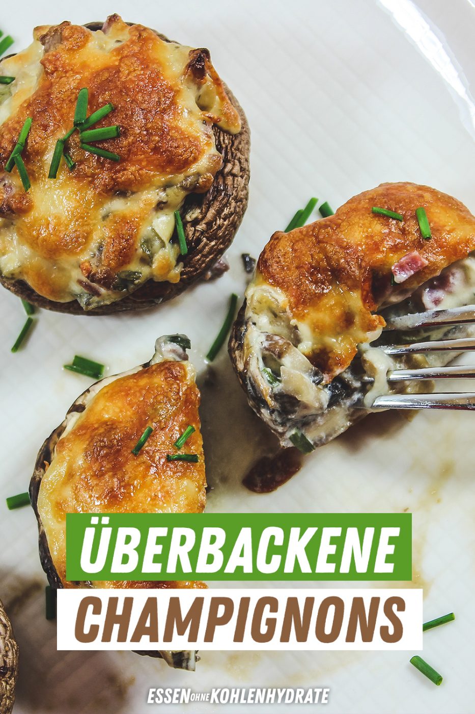 Überbackene Champignons - Essen ohne Kohlenhydrate
