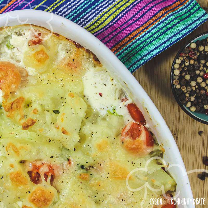 Schnelles Kohlrabi-Möhren-Gratin - Essen ohne Kohlenhydrate