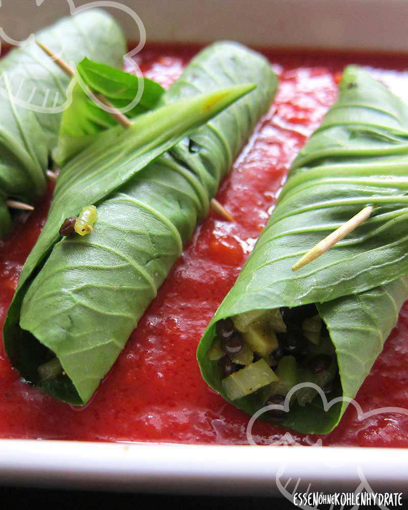 Pak Choi-Rollen mit Belugalinsen