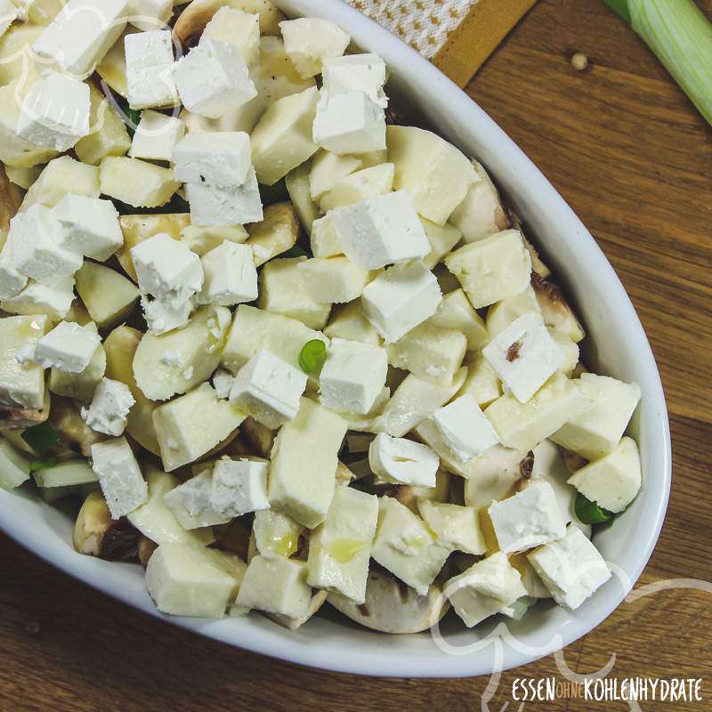 Champignon-Gratin mit Feta