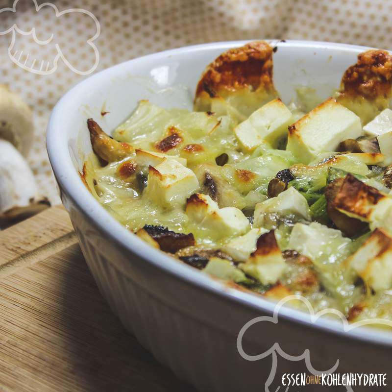 Champignon-Gratin mit Feta