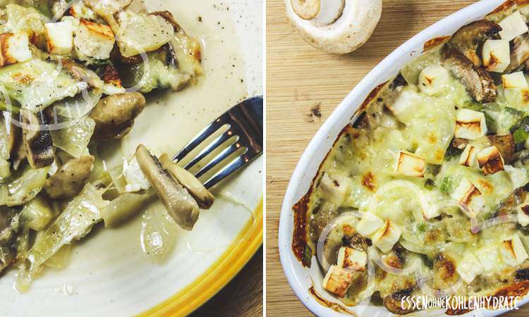 Champignon-Gratin mit Feta