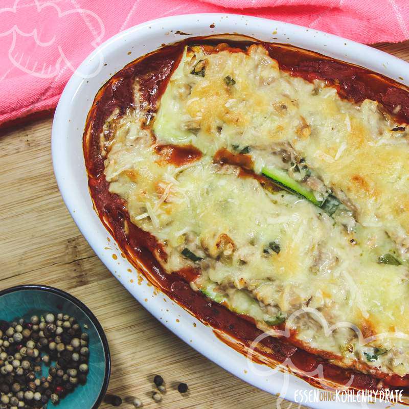 Zucchini mit Thunfisch - Essen ohne Kohlenhydrate