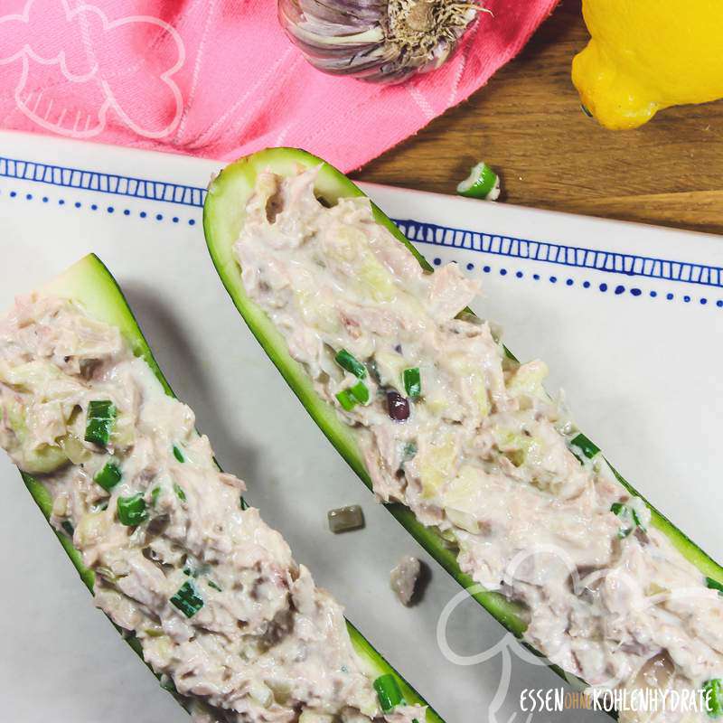 Zucchini mit Thunfisch - Essen ohne Kohlenhydrate