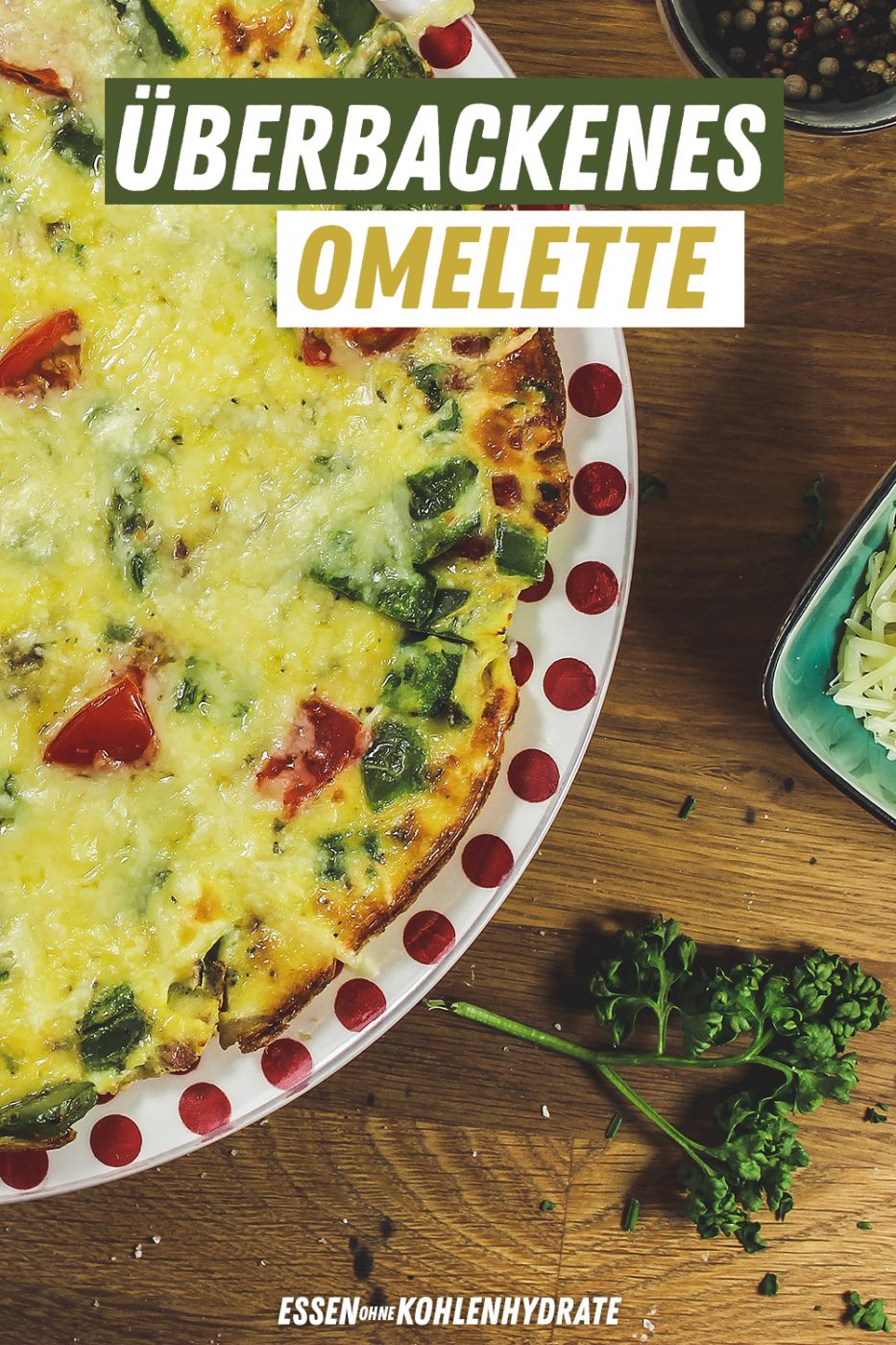 Überbackenes Omelette - Essen ohne Kohlenhydrate