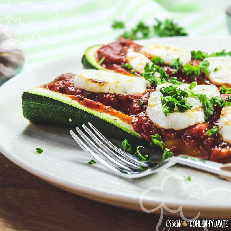 Gefüllte Zucchini mit Ziegenkäse