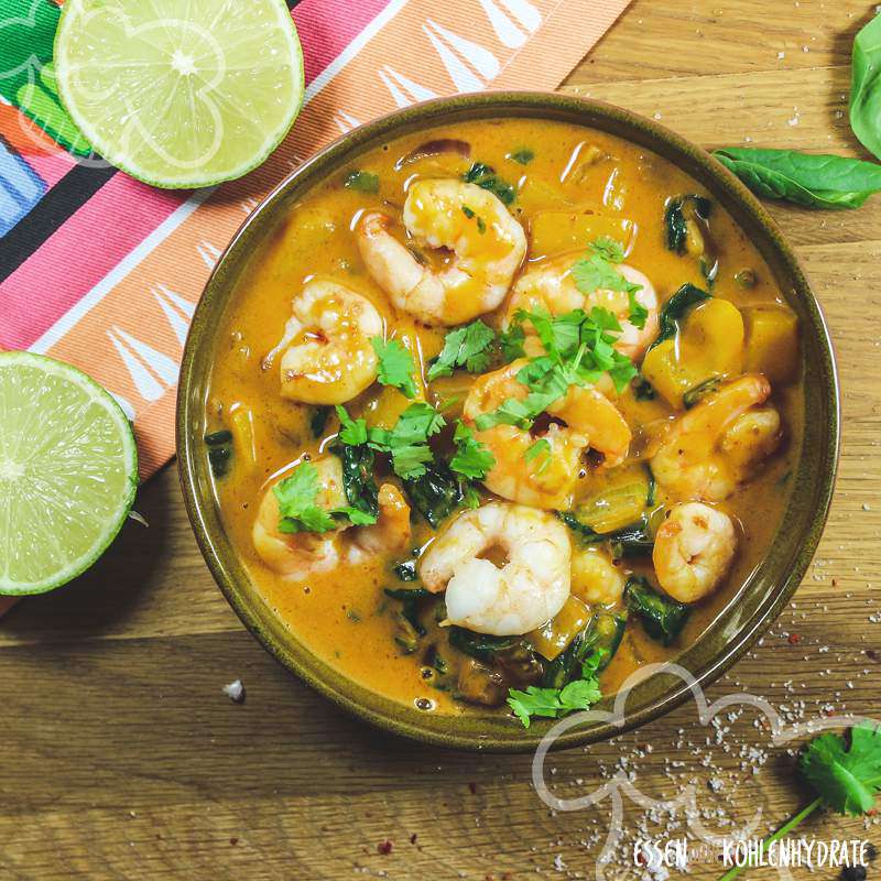 Garnelen-Curry-Pfanne - Essen ohne Kohlenhydrate