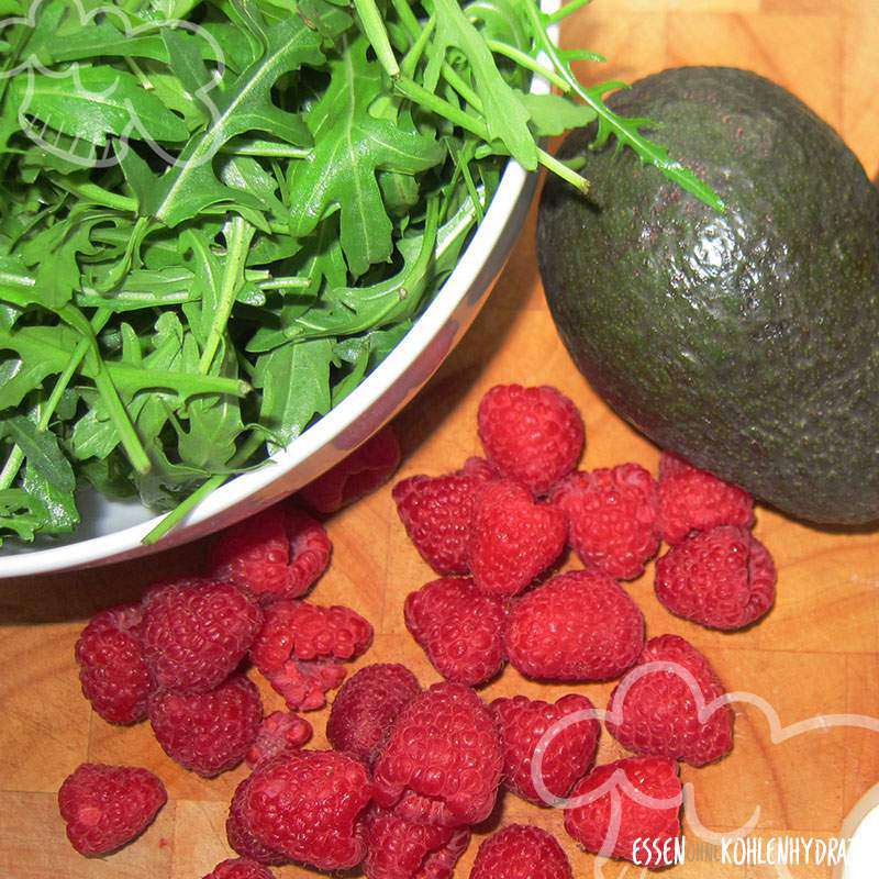 Ruccola-Salat mit Himbeeren