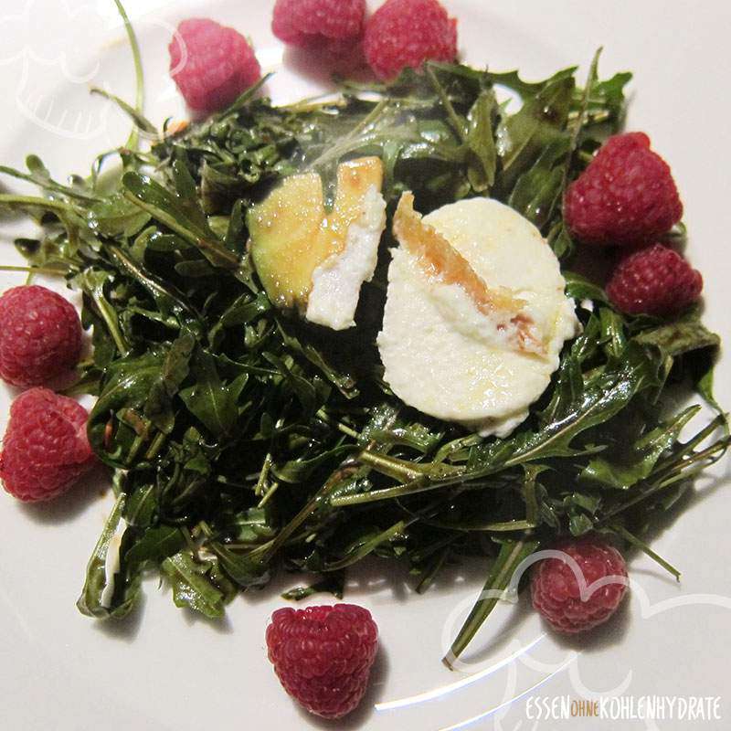 Ruccola-Salat mit Himbeeren