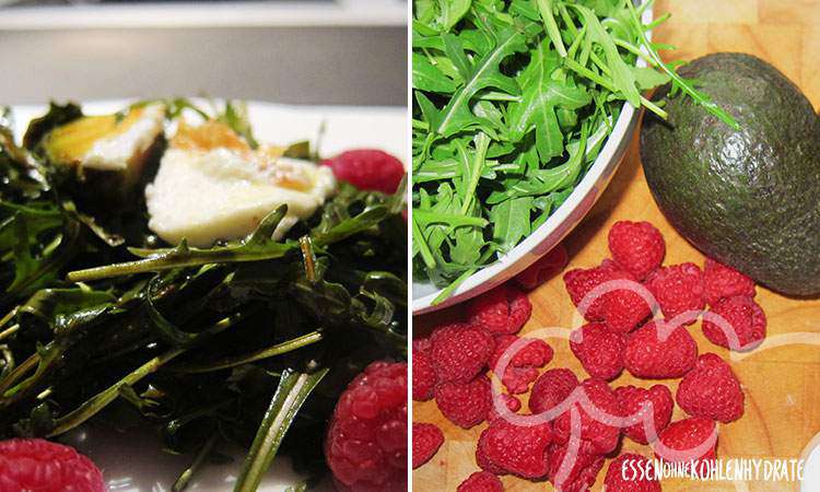 Ruccola-Salat mit Himbeeren