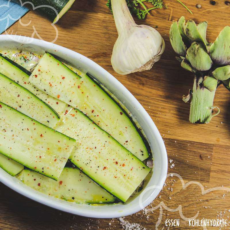 Zucchini-Artischocken-Tortilla