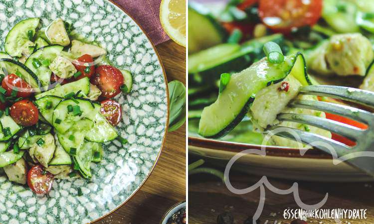 Zucchinisalat mit Hähnchen