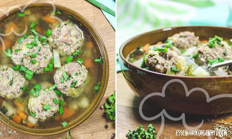 Suppe mit Hackbällchen - Essen ohne Kohlenhydrate