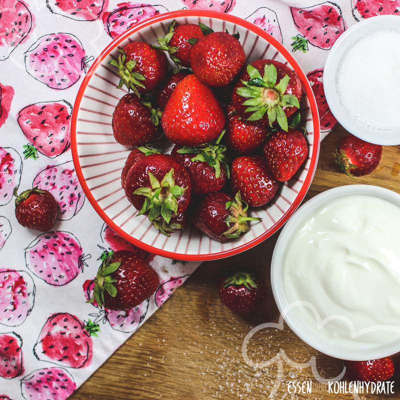 Joghurt-Panna Cotta mit Erdbeersoße